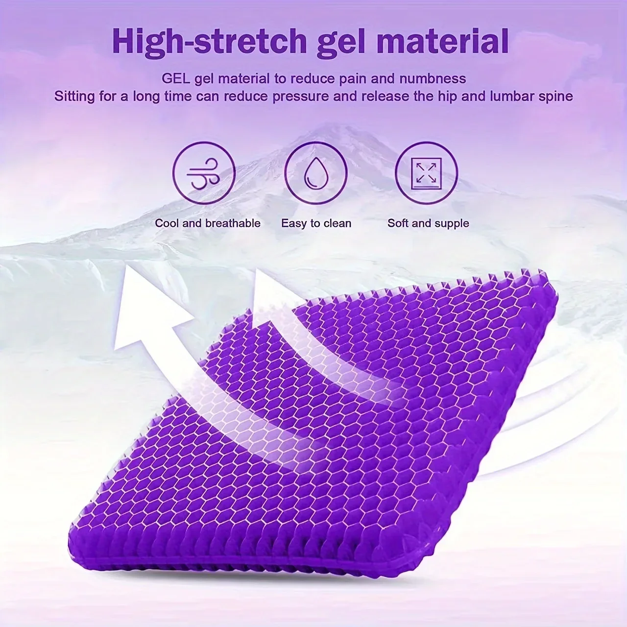 Office Chair Cushion - Gel Seat Cushion 1PC, Breathable Honeycomb