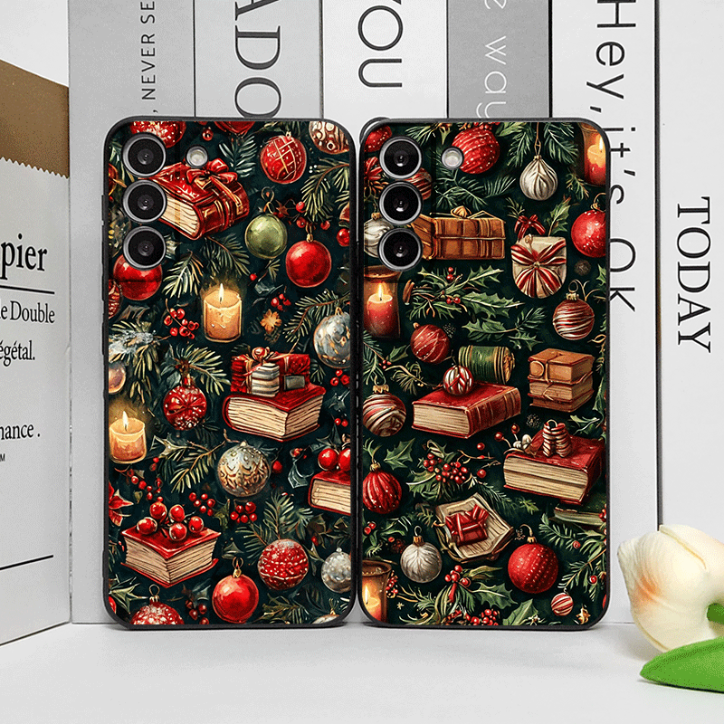 Bookshelf - Christmas Decorations Bookshelf Book Print Phone
