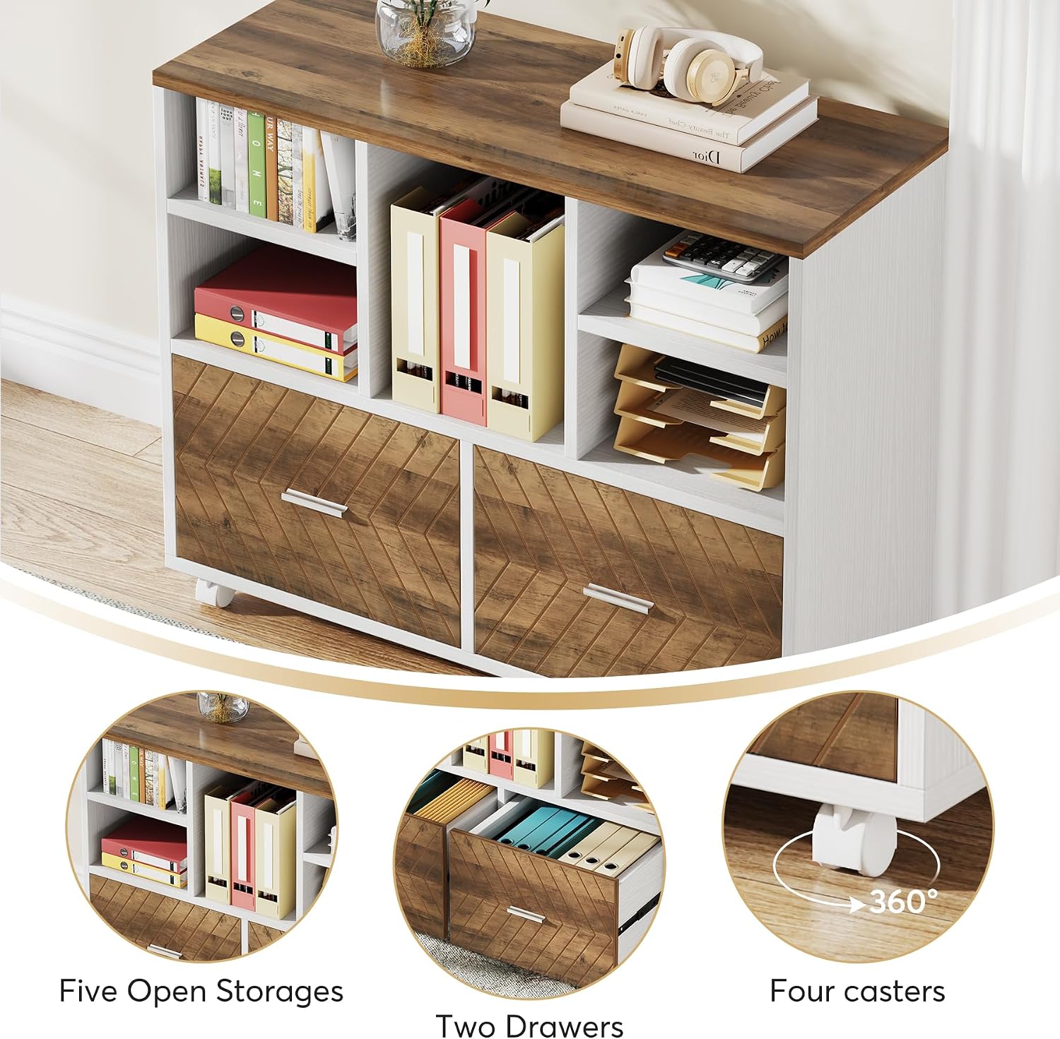 2-Drawer Wood File Cabinet, Mo - огляд і ціна Printer Stand