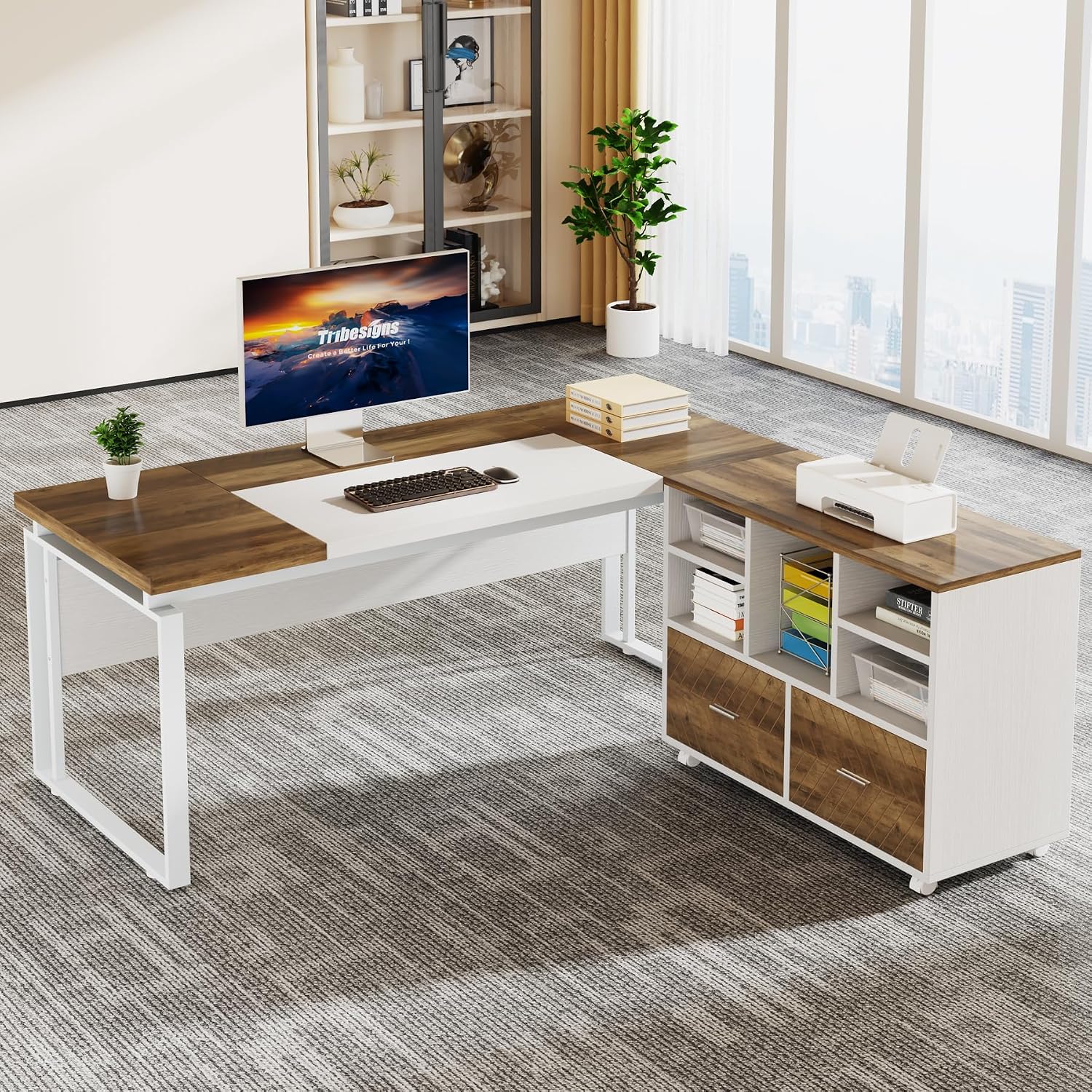 2-Drawer Wood File Cabinet, Mo - огляд і ціна Printer Stand