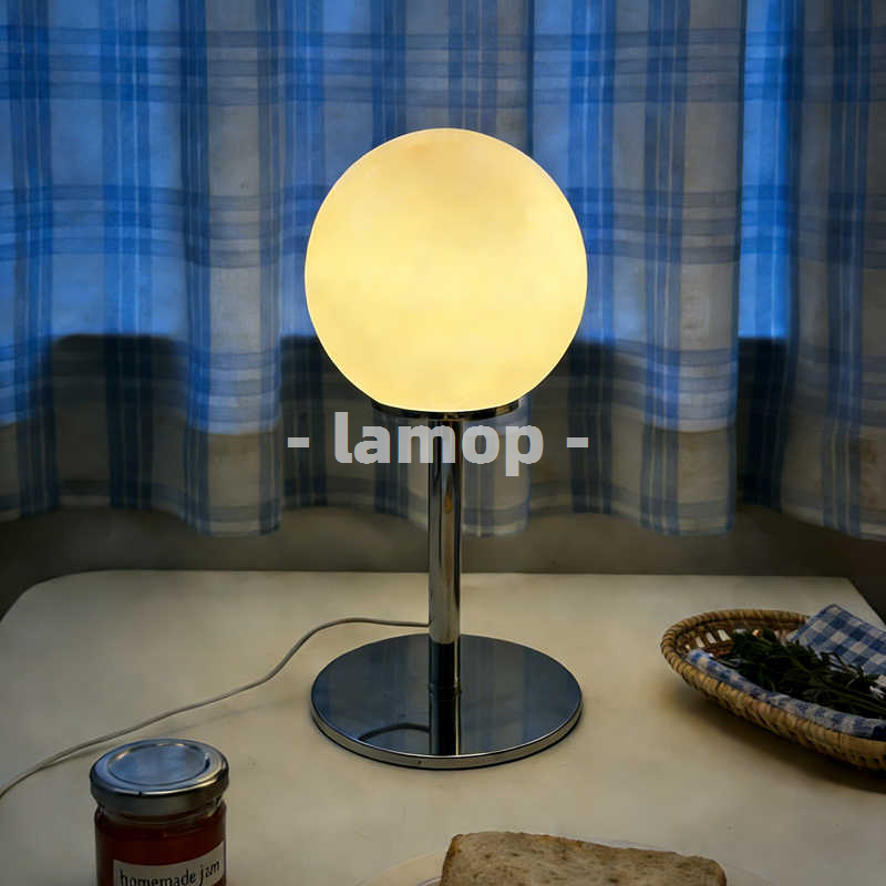 Milky White Solid Globe Chrome - огляд і ціна Desk Lamp