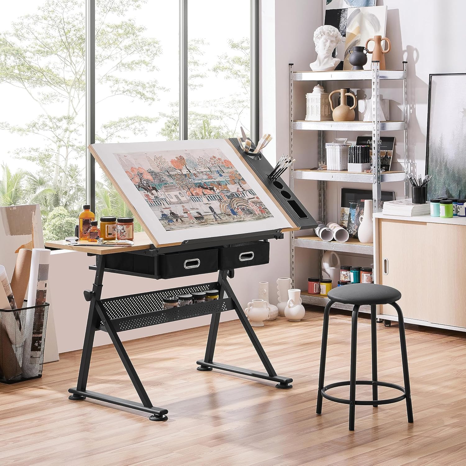 Adjustable Drafting Table Art  - огляд і ціна Office Stool