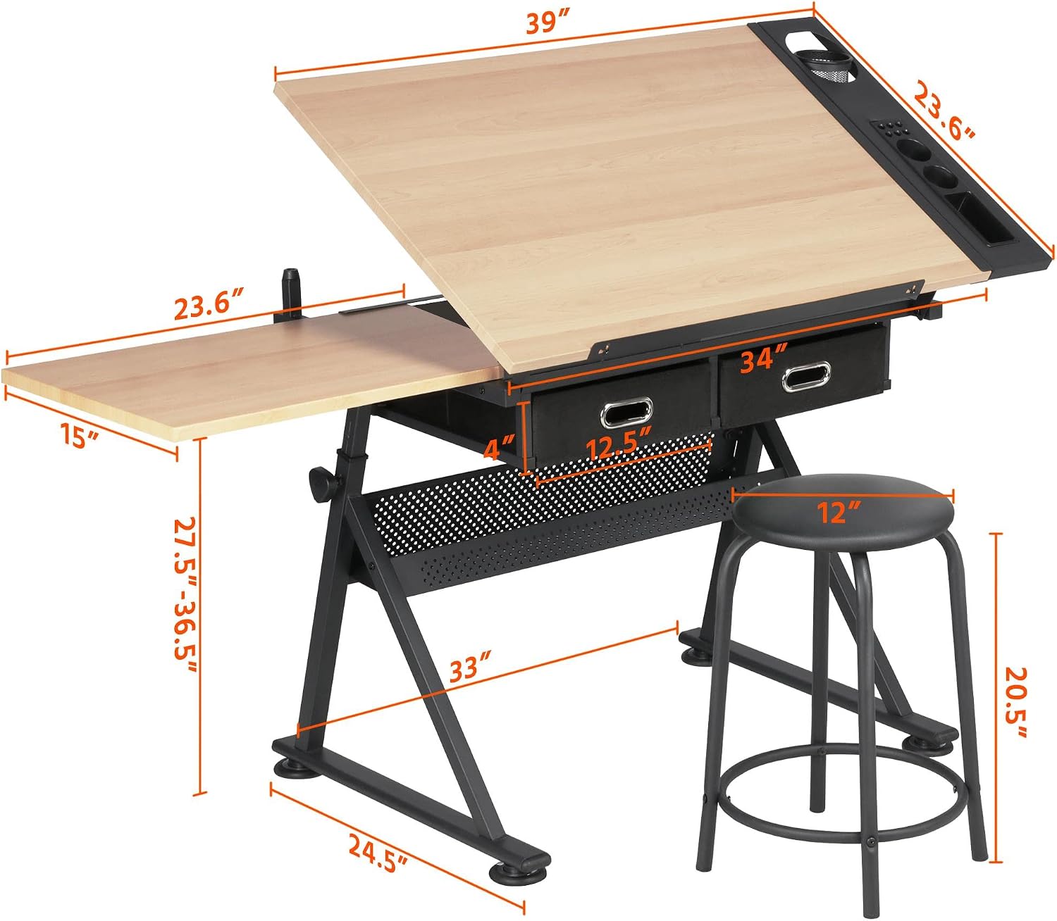 Adjustable Drafting Table Art  - огляд і ціна Office Stool