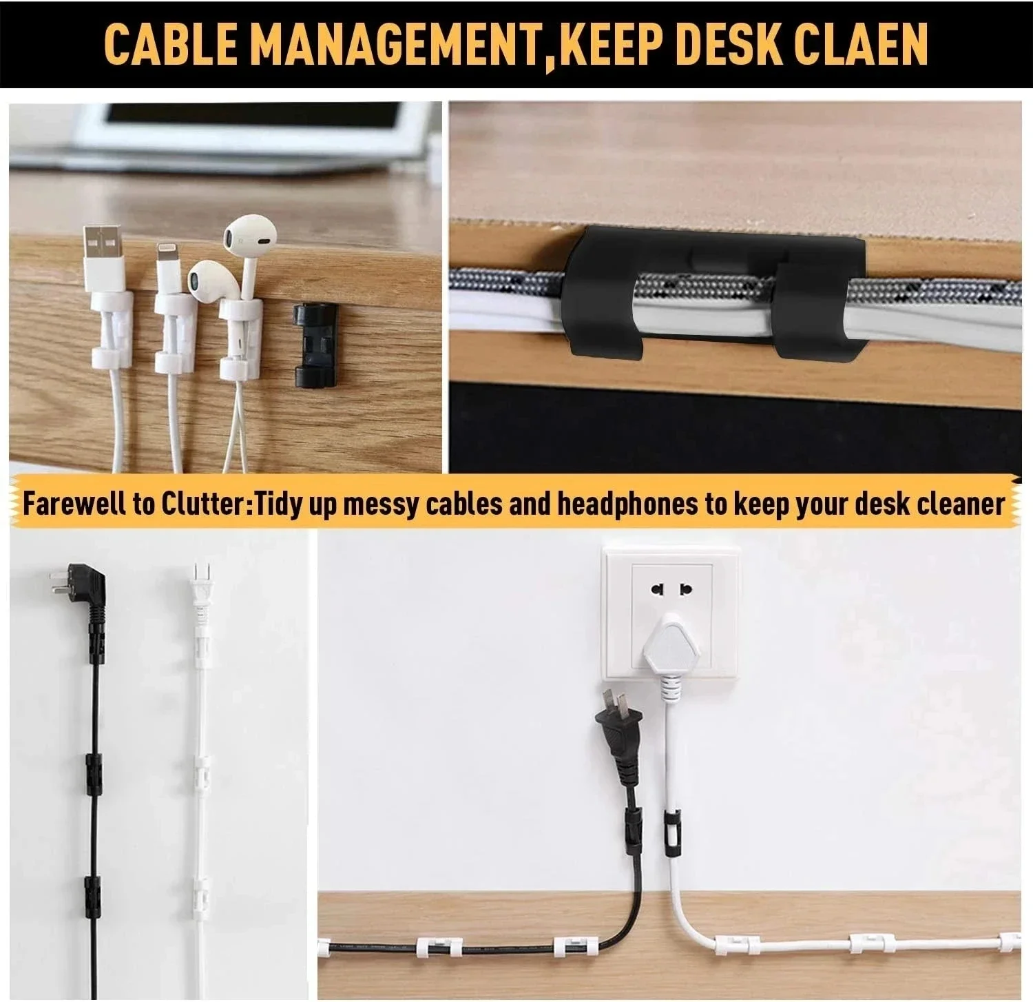 Cable Clips Organizer Drop Wir - огляд і ціна Desk Organizer