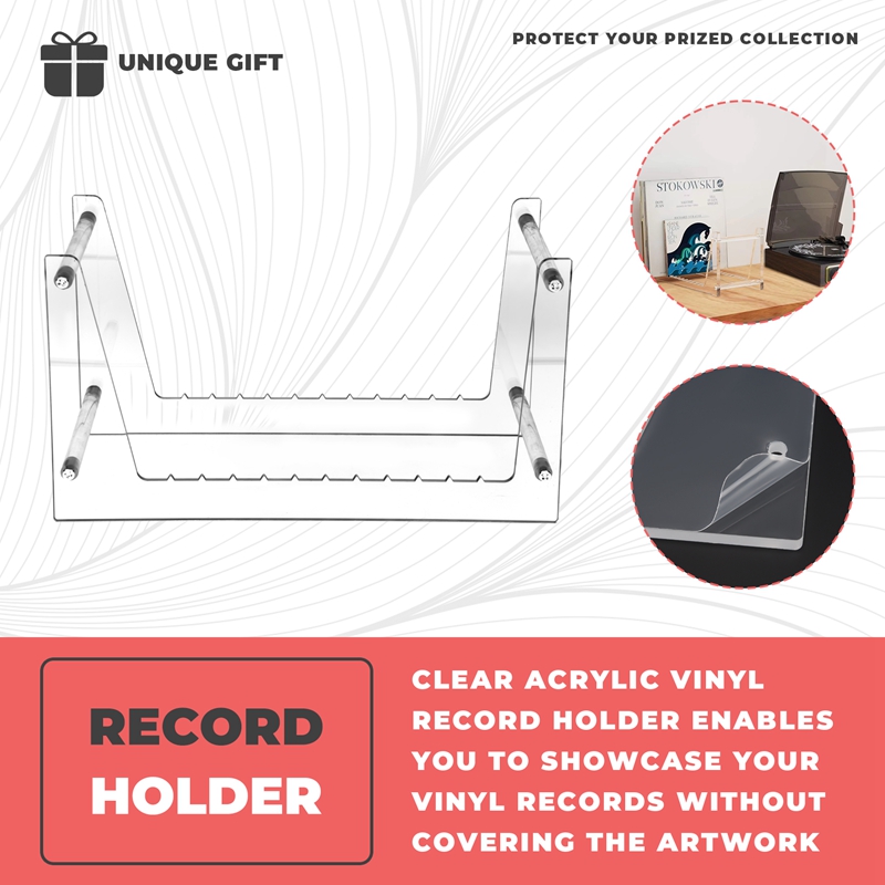 Clear Vinyl Record Stand Holde - огляд і ціна Bookshelf