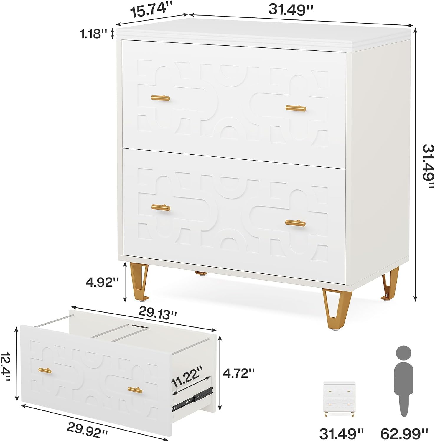 2-Drawer Lateral File Cabinet, - огляд і ціна Printer Stand